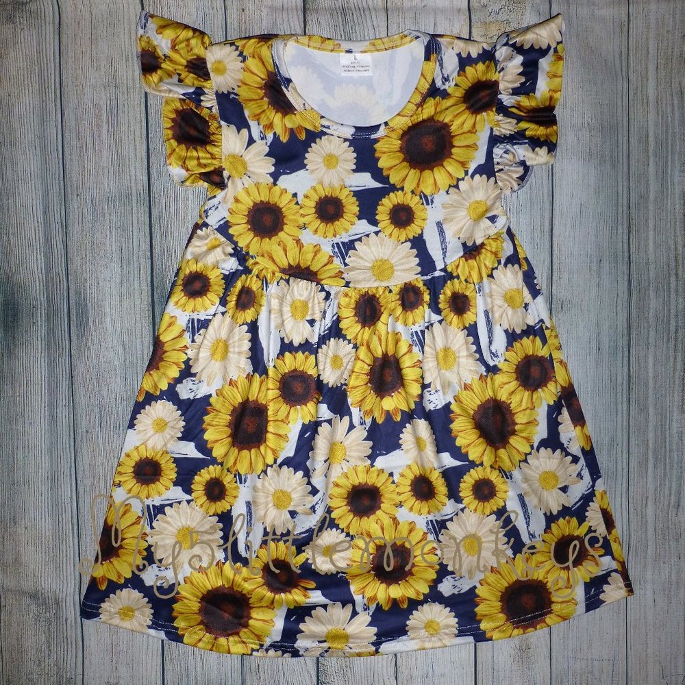 Boutique Sunflower Girls Blue Sleeveless Dress